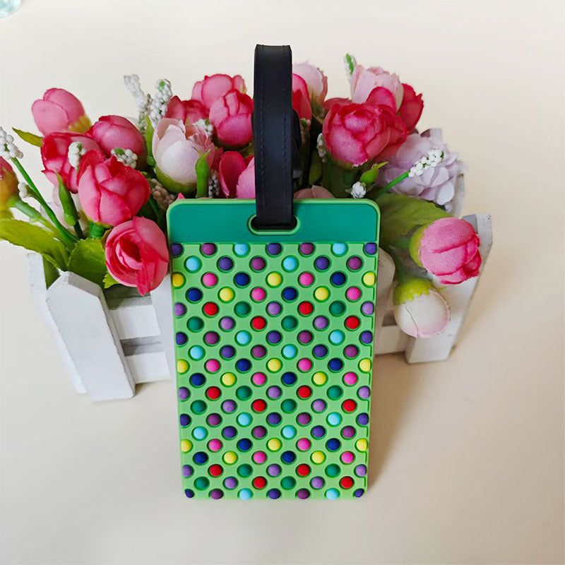Unisex Bagagelabel met Kleurrijk Stippenpatroon 8