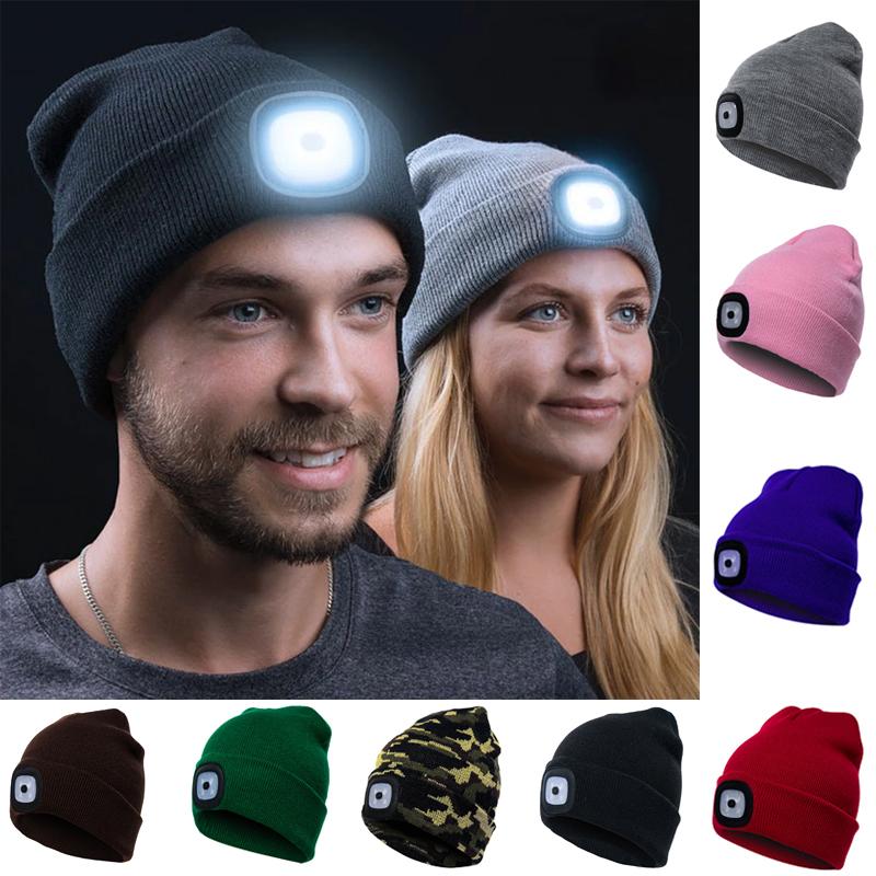 Unisex Beanie met Afneembare LED-koplamp 0