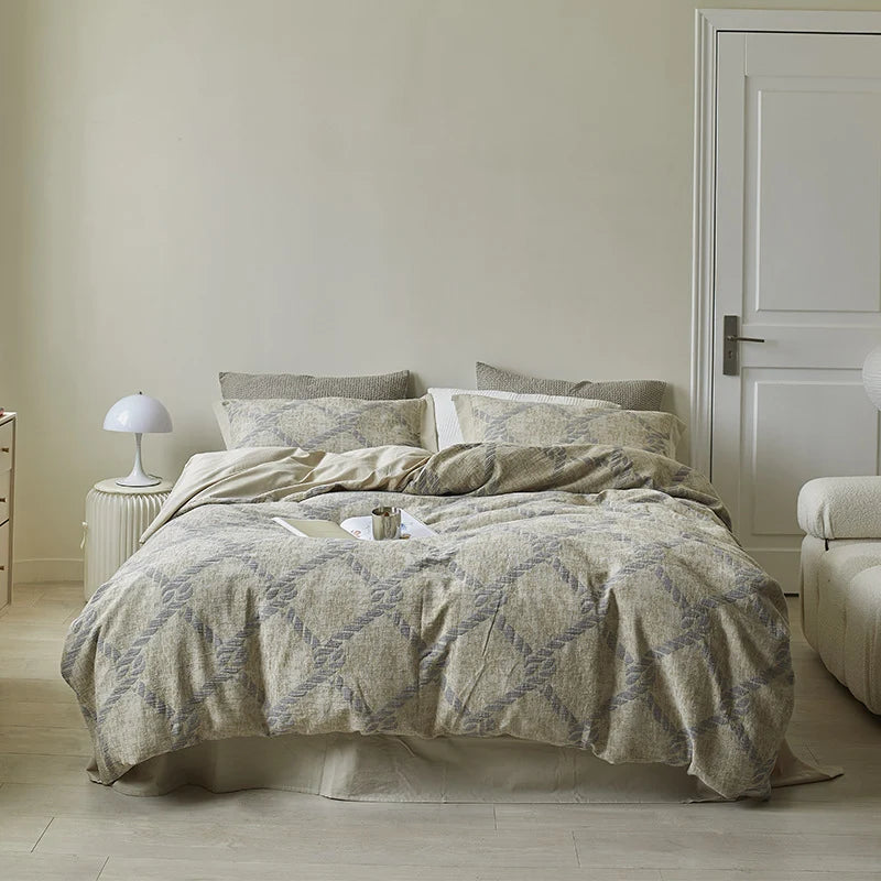 Unisex Beddengoed Set Geometrisch Ruitpatroon Ademend 0