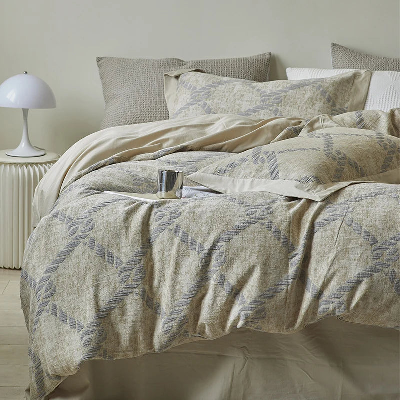 Unisex Beddengoed Set Geometrisch Ruitpatroon Ademend 1