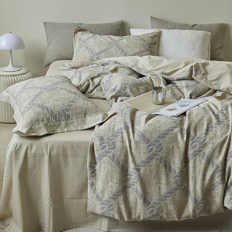 Unisex Beddengoed Set Geometrisch Ruitpatroon Ademend 3