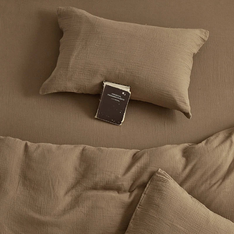 Unisex Beddengoedset Ademend Mousseline Natuurlijke Kreukelstructuur 0