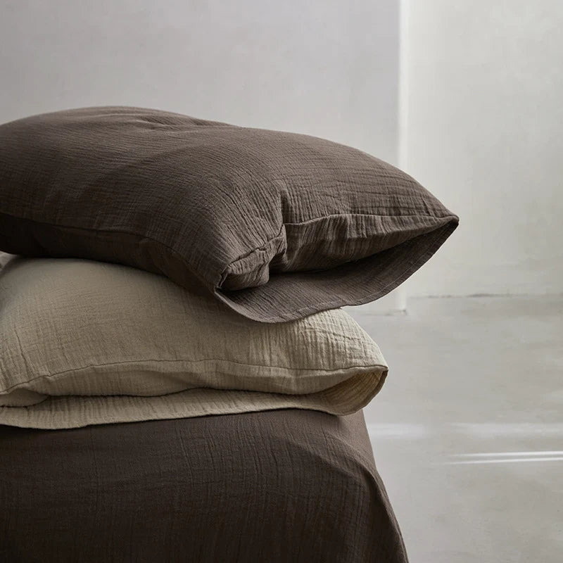 Unisex Beddengoedset Ademend Mousseline Natuurlijke Kreukelstructuur 10
