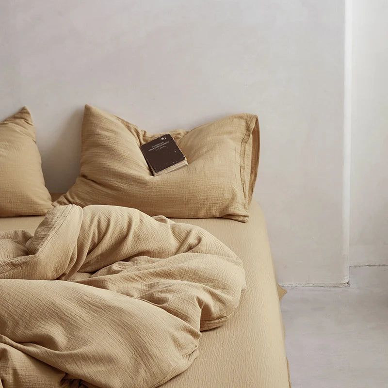 Unisex Beddengoedset Ademend Mousseline Natuurlijke Kreukelstructuur 6