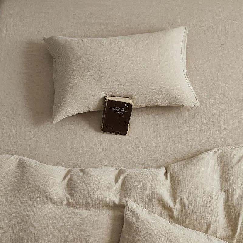 Unisex Beddengoedset Ademend Mousseline Natuurlijke Kreukelstructuur 7