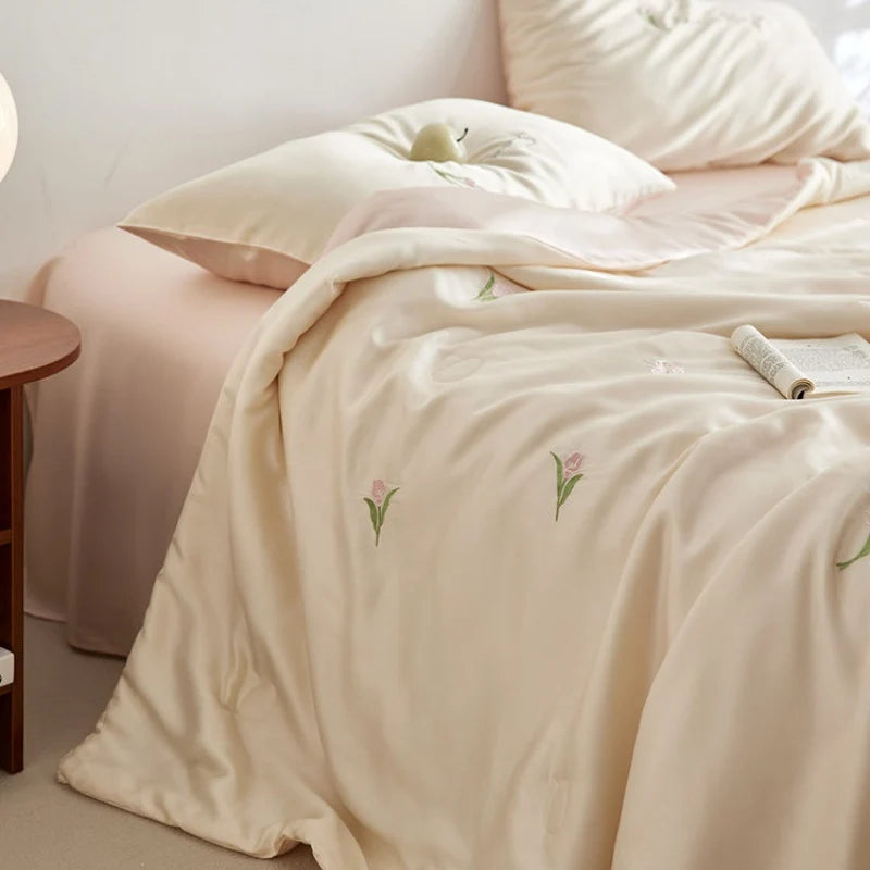 Unisex Beddenset Met Bloemenborduurwerk Voor Comfortabel Slapen 4