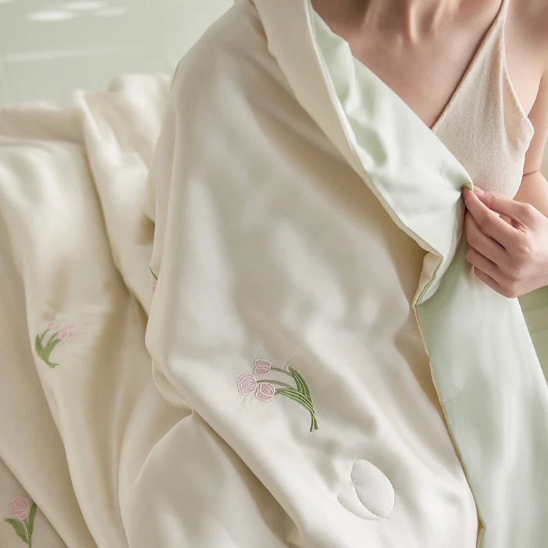 Unisex Beddenset Met Bloemenborduurwerk Voor Comfortabel Slapen 6