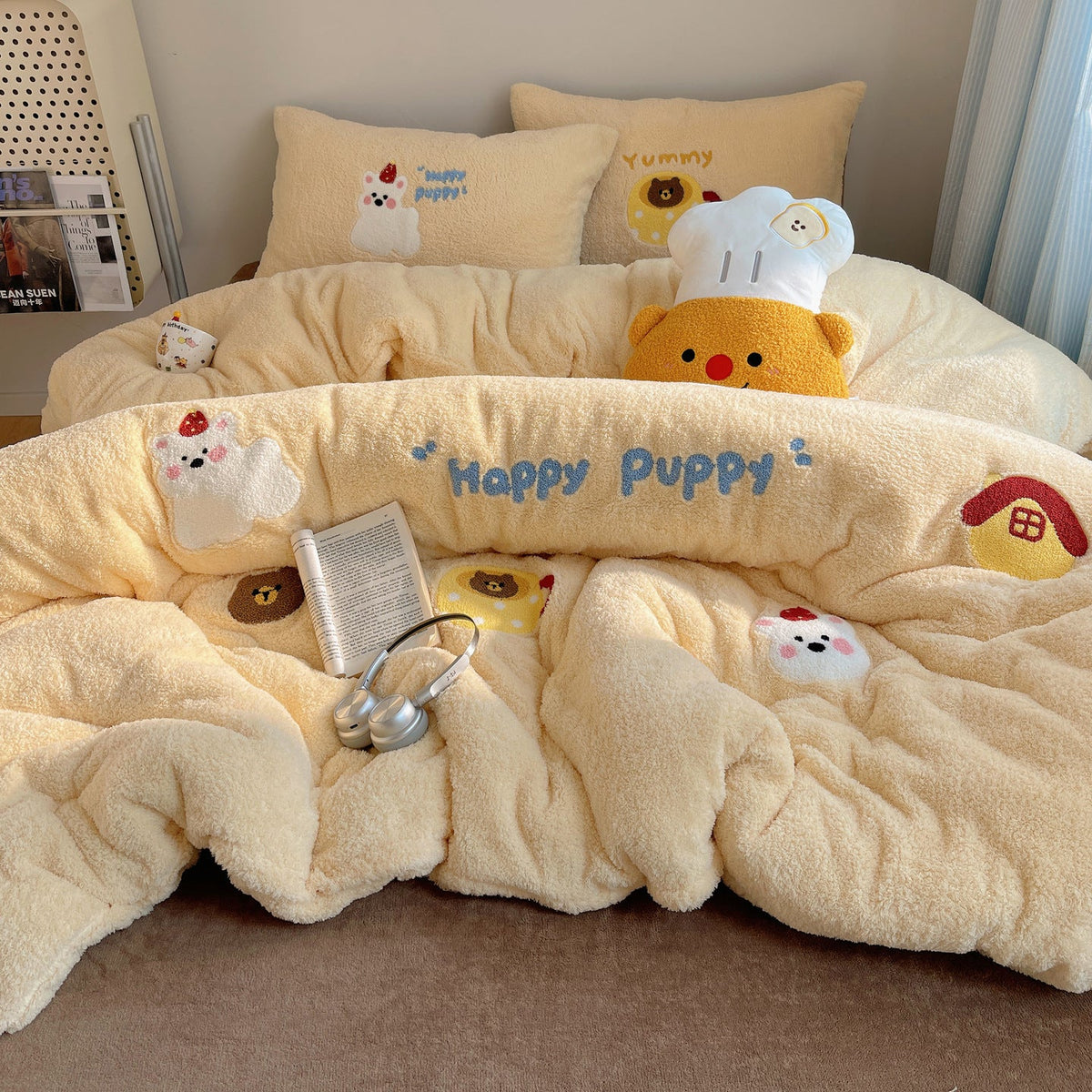 Unisex Beddenset Teddyfleece Met Cartoonmotieven 0