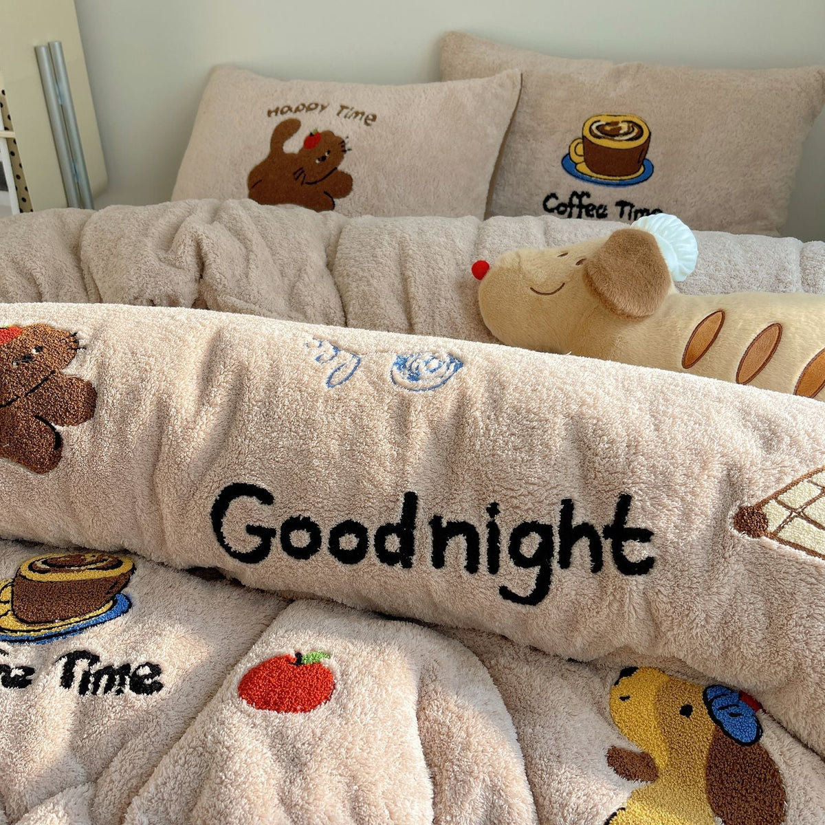 Unisex Beddenset Teddyfleece Met Cartoonmotieven 3