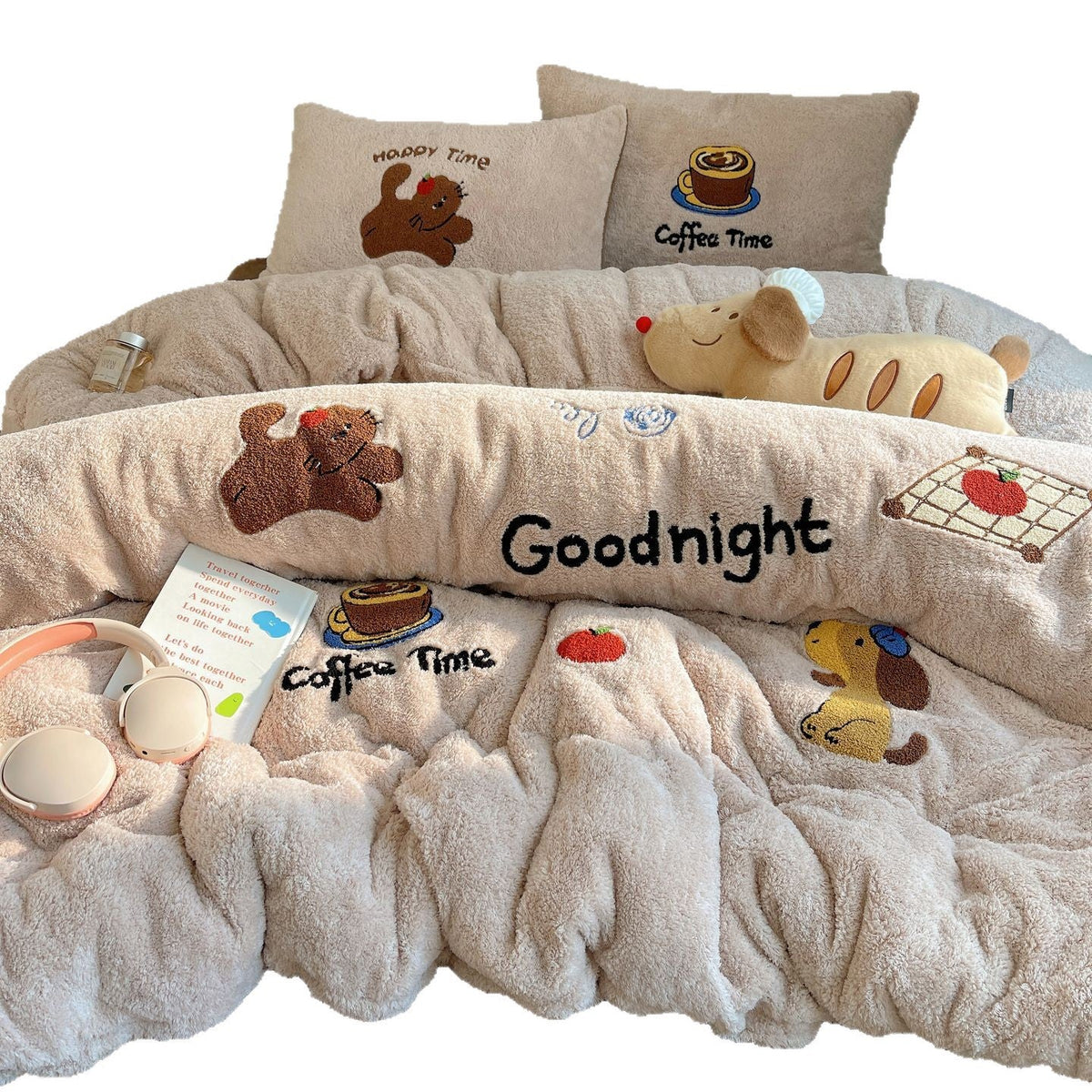 Unisex Beddenset Teddyfleece Met Cartoonmotieven 5