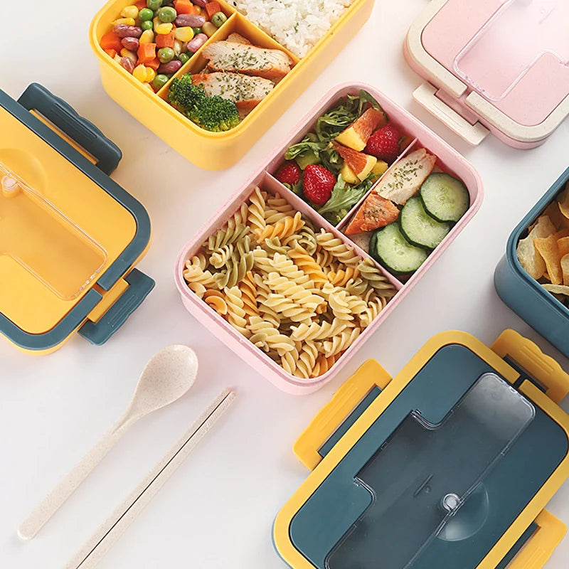 Unisex Bento-box met Meerdere Compartimenten en Veilig Afsluitbaar Deksel 0