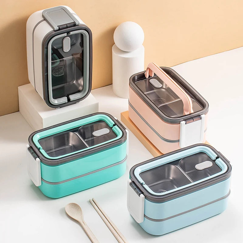 Unisex Bento Box Met Meerdere Compartimenten En Veilig Sluitmechanisme 0