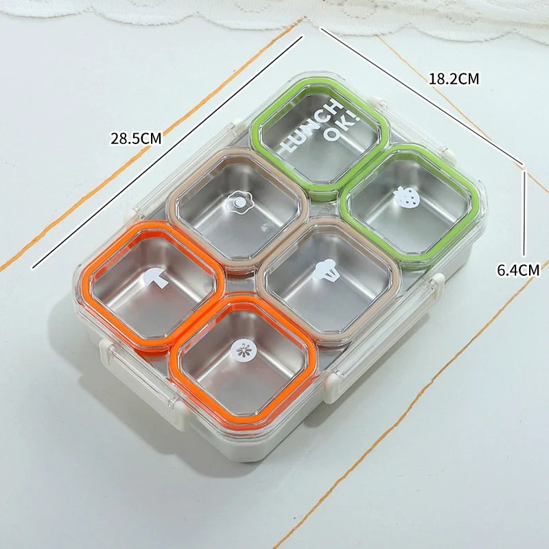 Unisex Bento Box met Meerdere Compartimenten en Veilig Sluitmechanisme 0