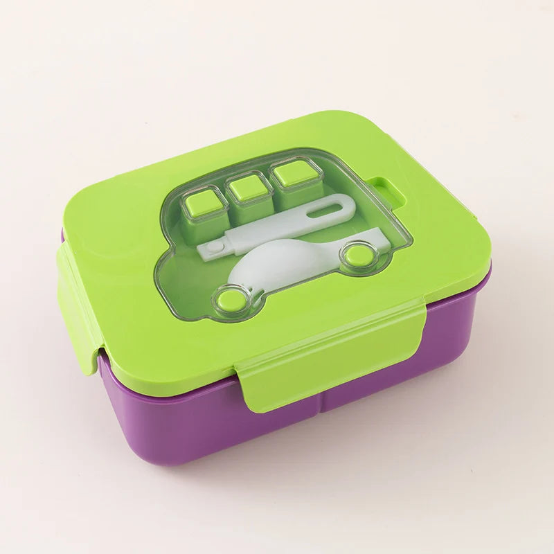 Unisex Bento Lunchbox Met Compartimenten En Bestek 0