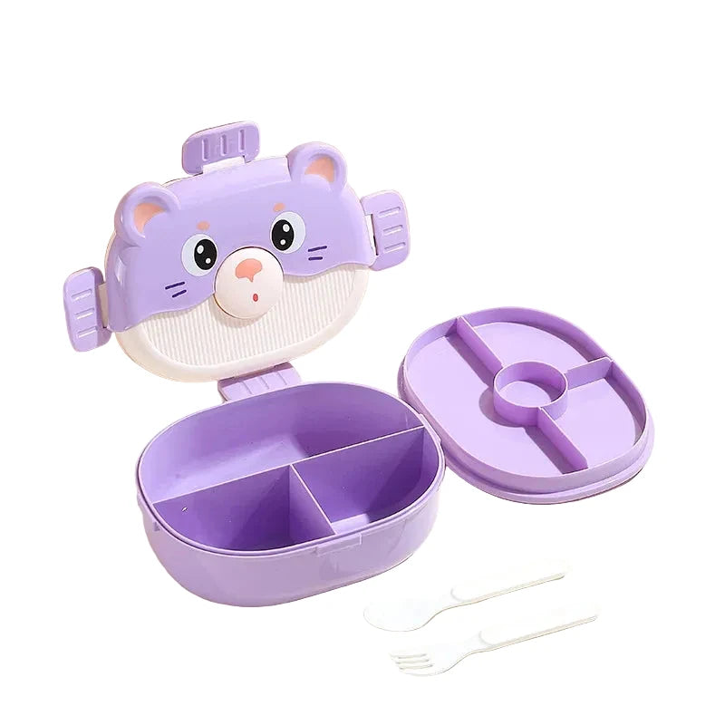 Unisex Bento Lunchbox Met Dierenthema Speels Ontwerp 0