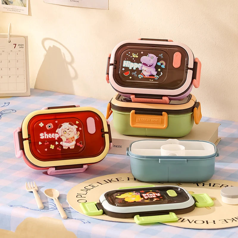 Unisex Bento Lunchbox Met Dierenthema Speels Ontwerp 1