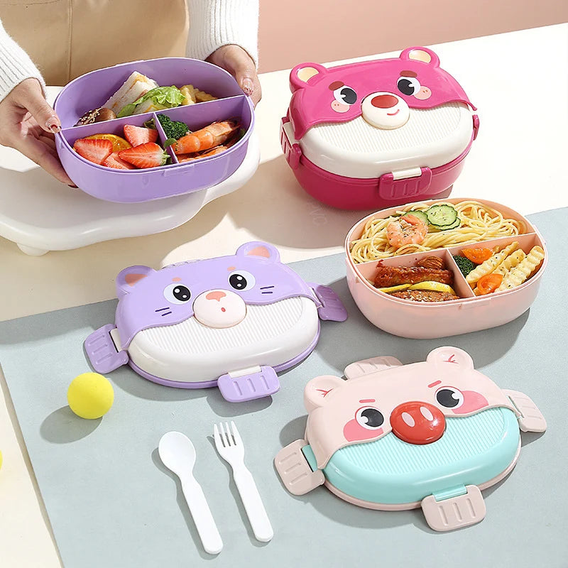 Unisex Bento Lunchbox Met Dierenthema Speels Ontwerp 1