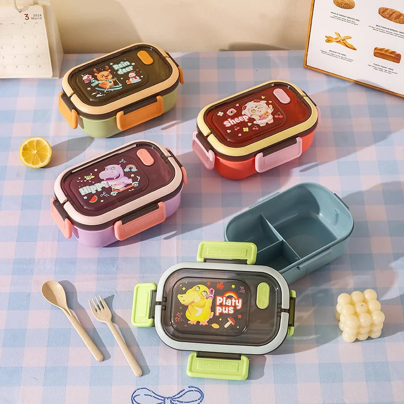 Unisex Bento Lunchbox Met Dierenthema Speels Ontwerp 6