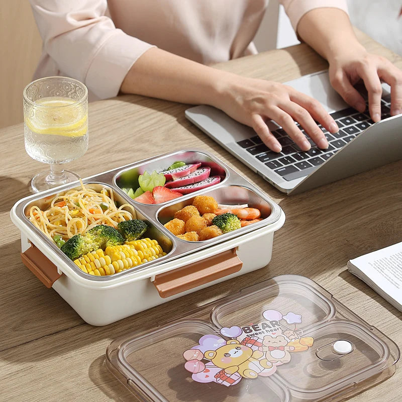 Unisex Bento Lunchbox Met Meerdere Compartimenten En Berenthema 4