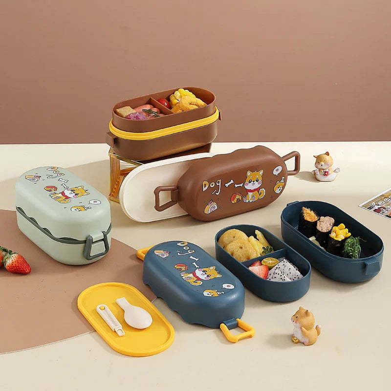 Unisex Bento Lunchbox Met Speelse Vorm 0