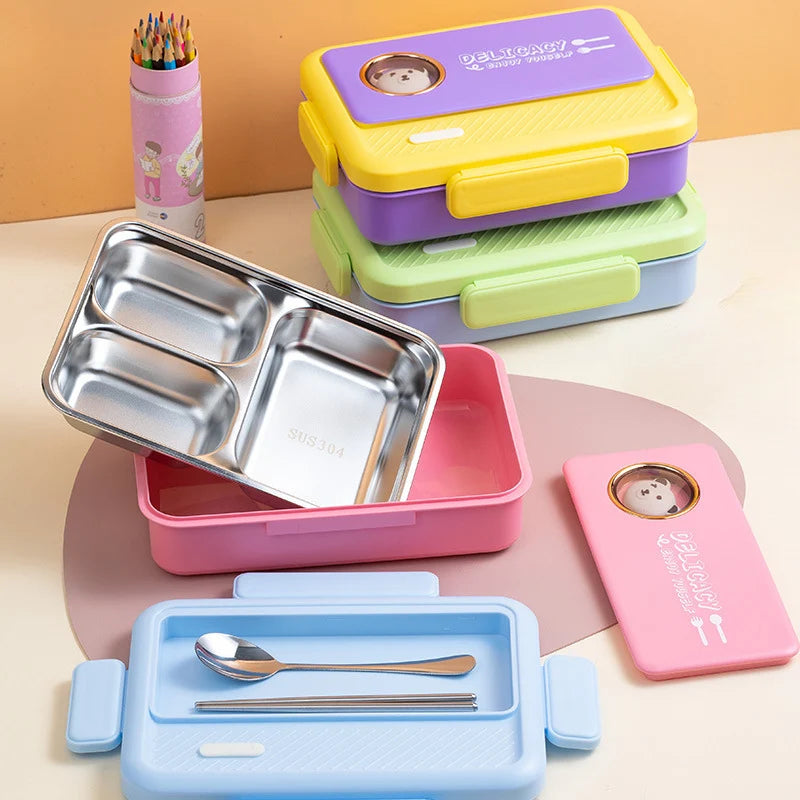 Unisex Bento Lunchbox met Meerdere Compartimenten en Dierenmotief 1