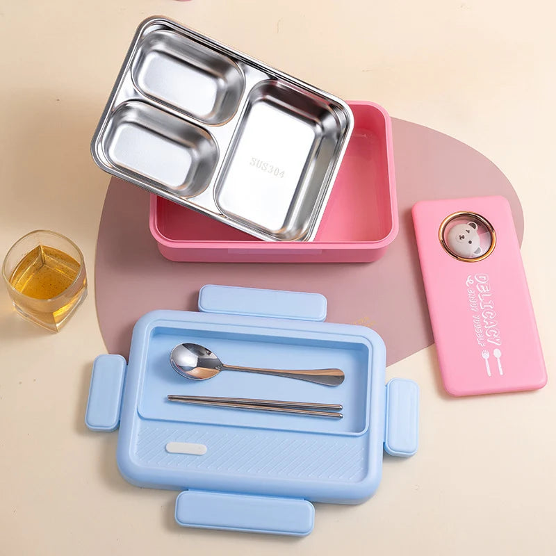 Unisex Bento Lunchbox met Meerdere Compartimenten en Dierenmotief 2