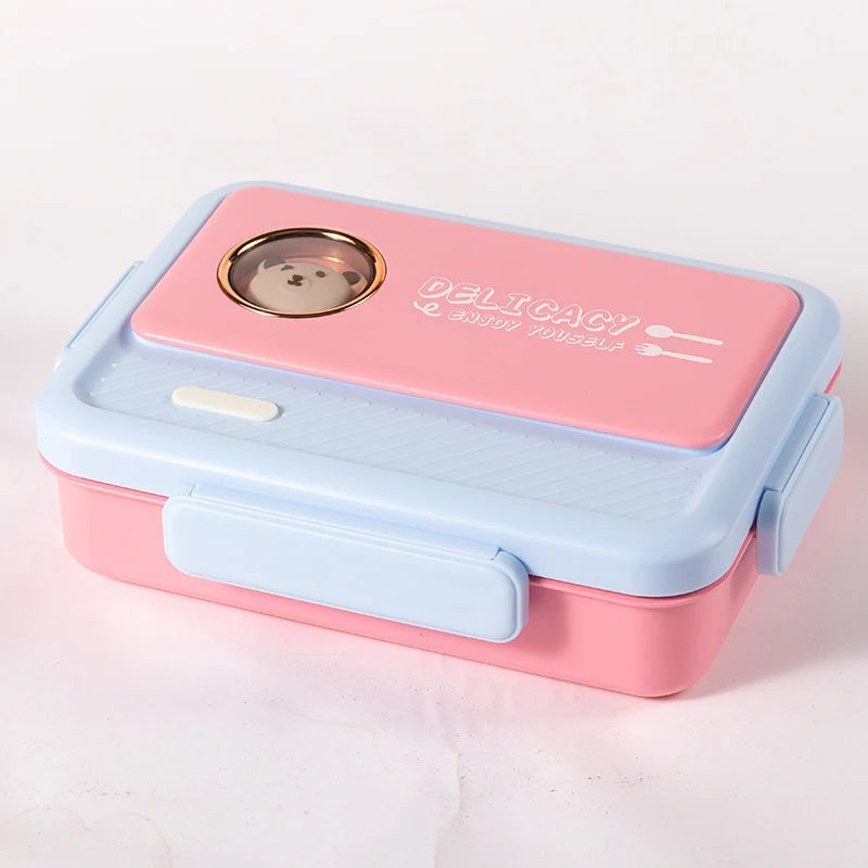 Unisex Bento Lunchbox met Meerdere Compartimenten en Dierenmotief 8