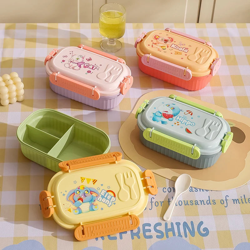 Unisex Bento Lunchbox met Speelse Figuren 0