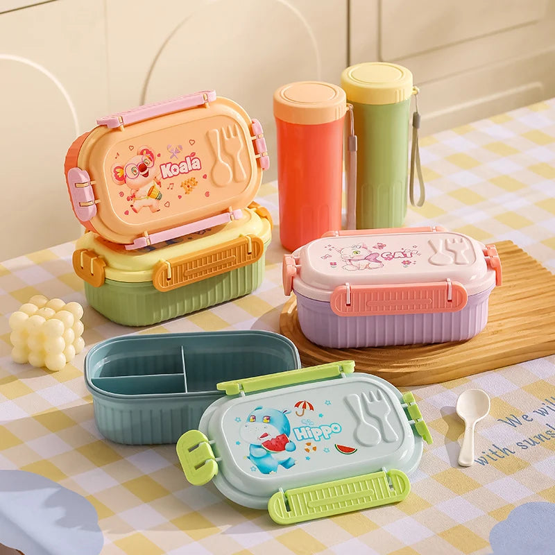 Unisex Bento Lunchbox met Speelse Figuren 1