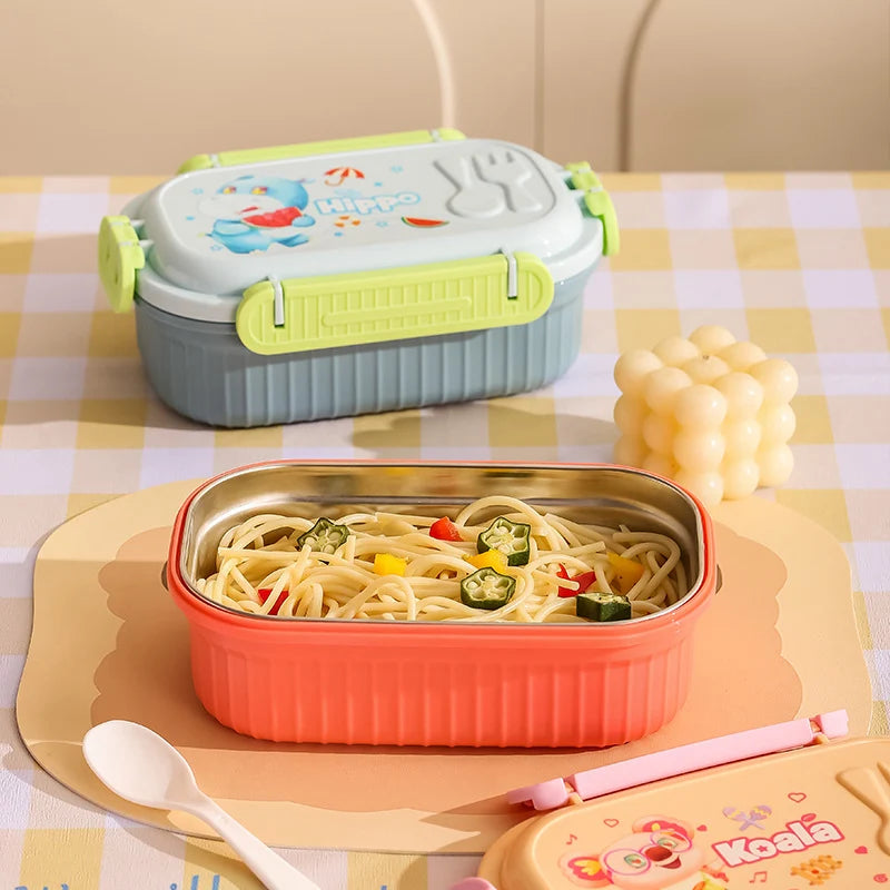 Unisex Bento Lunchbox met Speelse Figuren 4