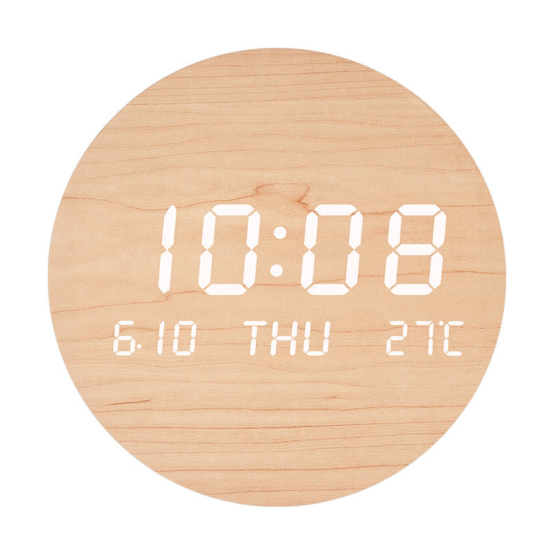Unisex Bureauklok Modern Rond Houtdesign 0