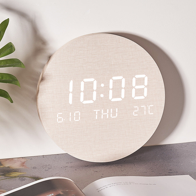 Unisex Bureauklok Modern Rond Houtdesign 3