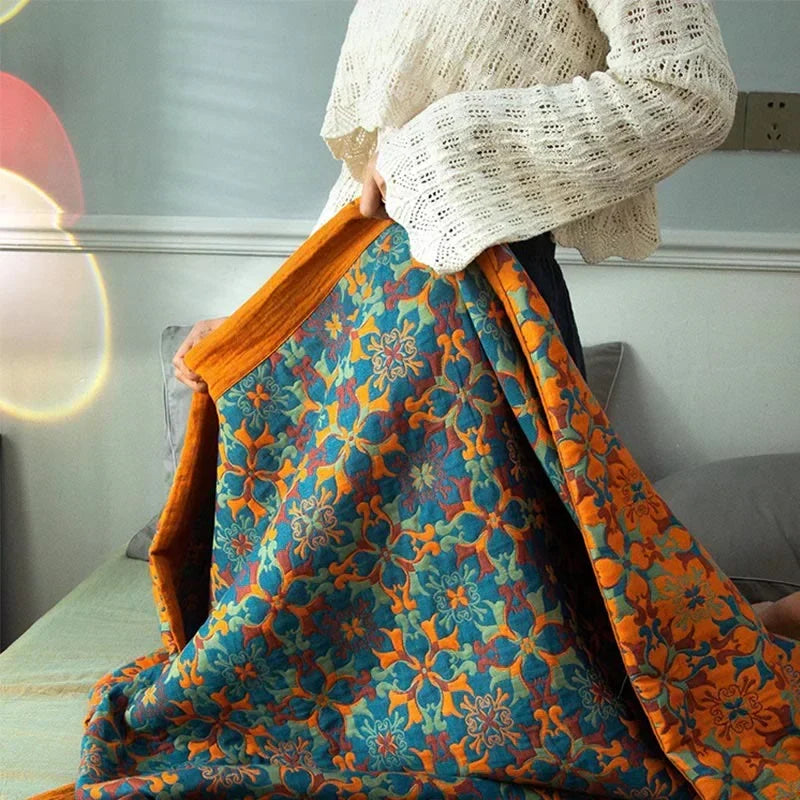 Unisex Comfortdeken Zeslaagse Katoen Blauw Patroon 2