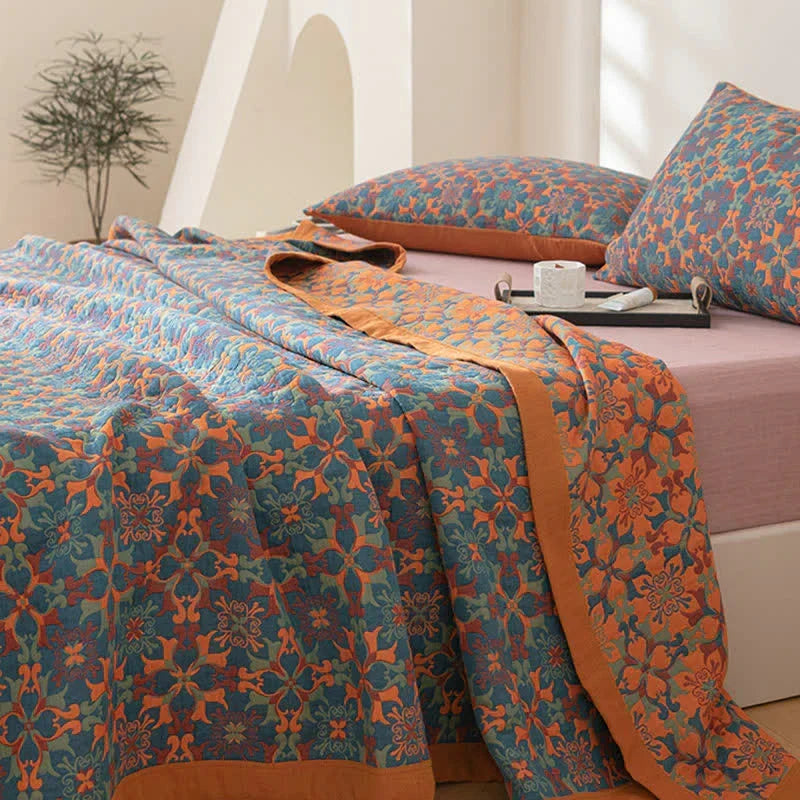 Unisex Comfortdeken Zeslaagse Katoen Blauw Patroon 3