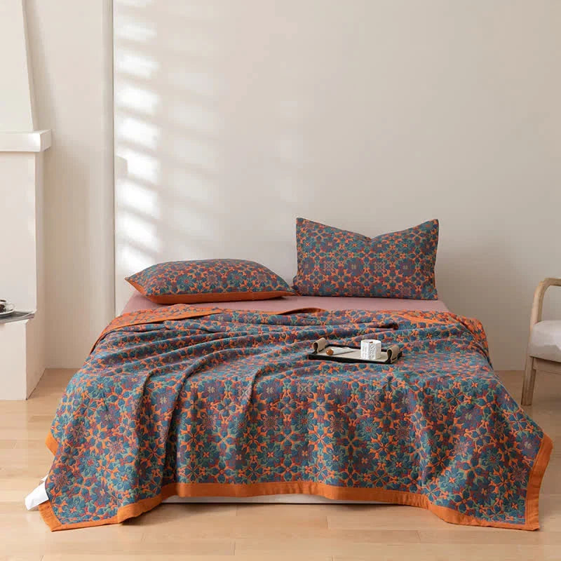 Unisex Comfortdeken Zeslaagse Katoen Blauw Patroon 5