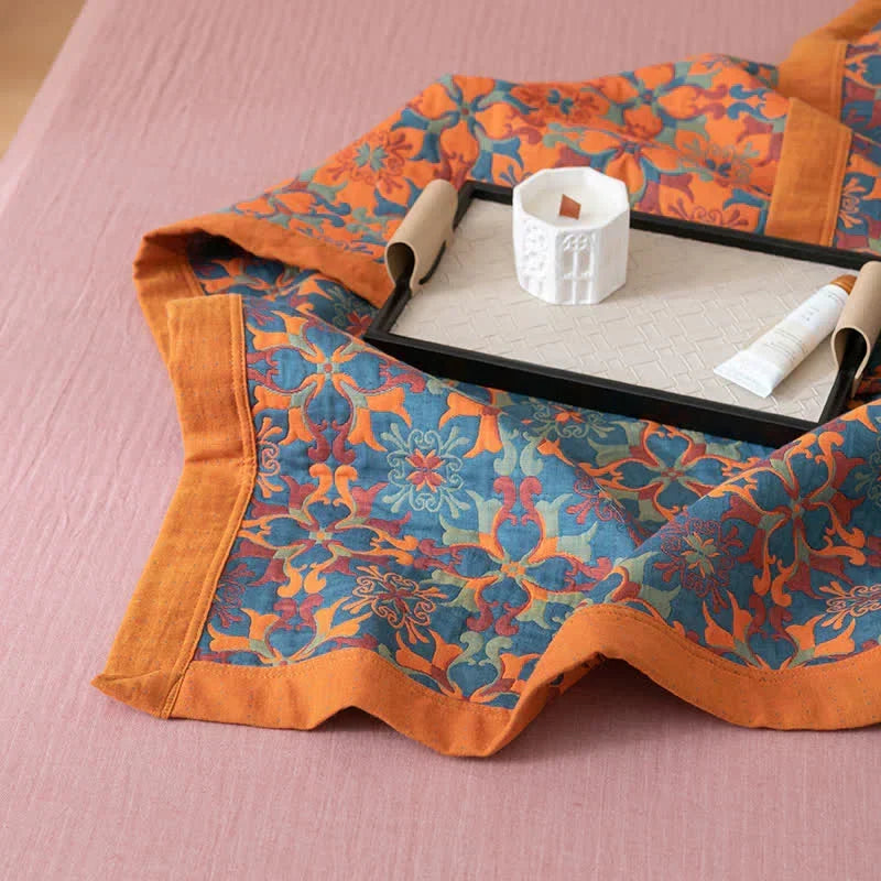 Unisex Comfortdeken Zeslaagse Katoen Blauw Patroon 8