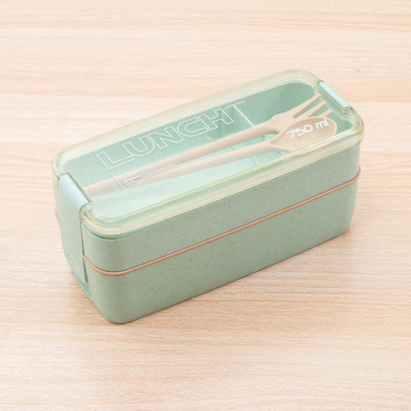 Unisex Compacte Lunchbox Praktisch Ontwerp Met Bestek 0