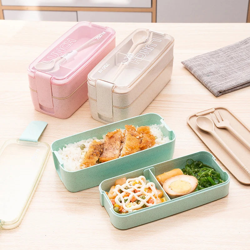 Unisex Compacte Lunchbox Praktisch Ontwerp Met Bestek 1