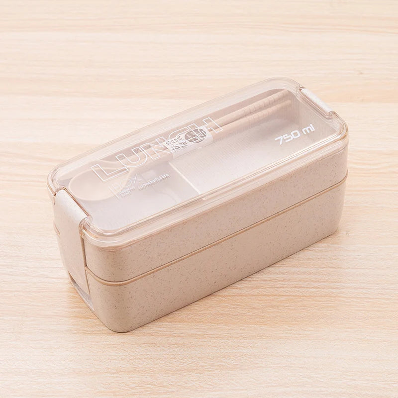 Unisex Compacte Lunchbox Praktisch Ontwerp Met Bestek 6