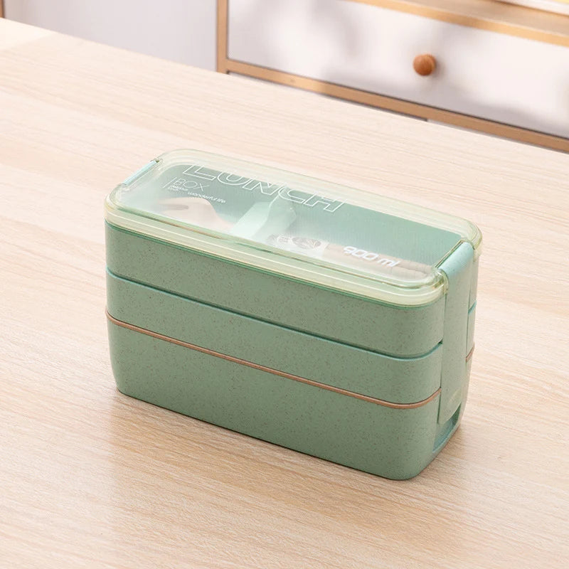 Unisex Compacte Lunchbox Praktisch Ontwerp Met Bestek 7
