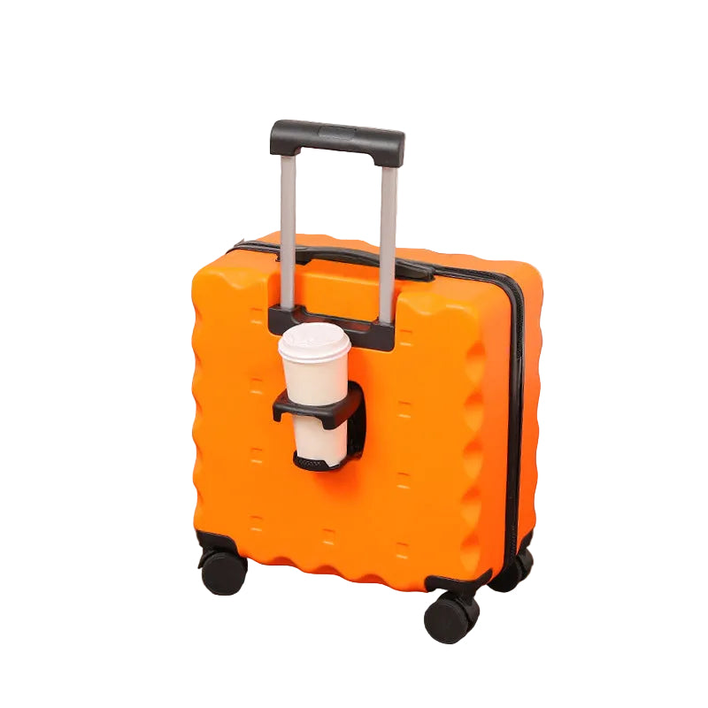 Unisex Compacte Rolkoffer met Harde Schaal en Bekerhouder 0