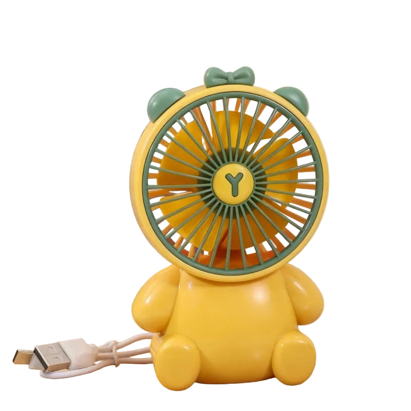 Unisex Compacte Tafelventilator in Figuurdesign met USB-aansluiting en Stille Motor 0