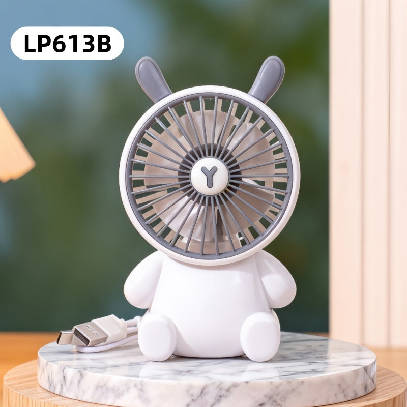 Unisex Compacte Tafelventilator in Figuurdesign met USB-aansluiting en Stille Motor 24