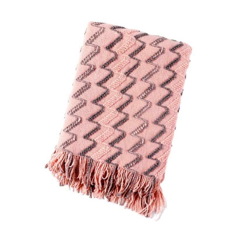 Unisex Decoratieve Werpdeken Zigzagpatroon 0