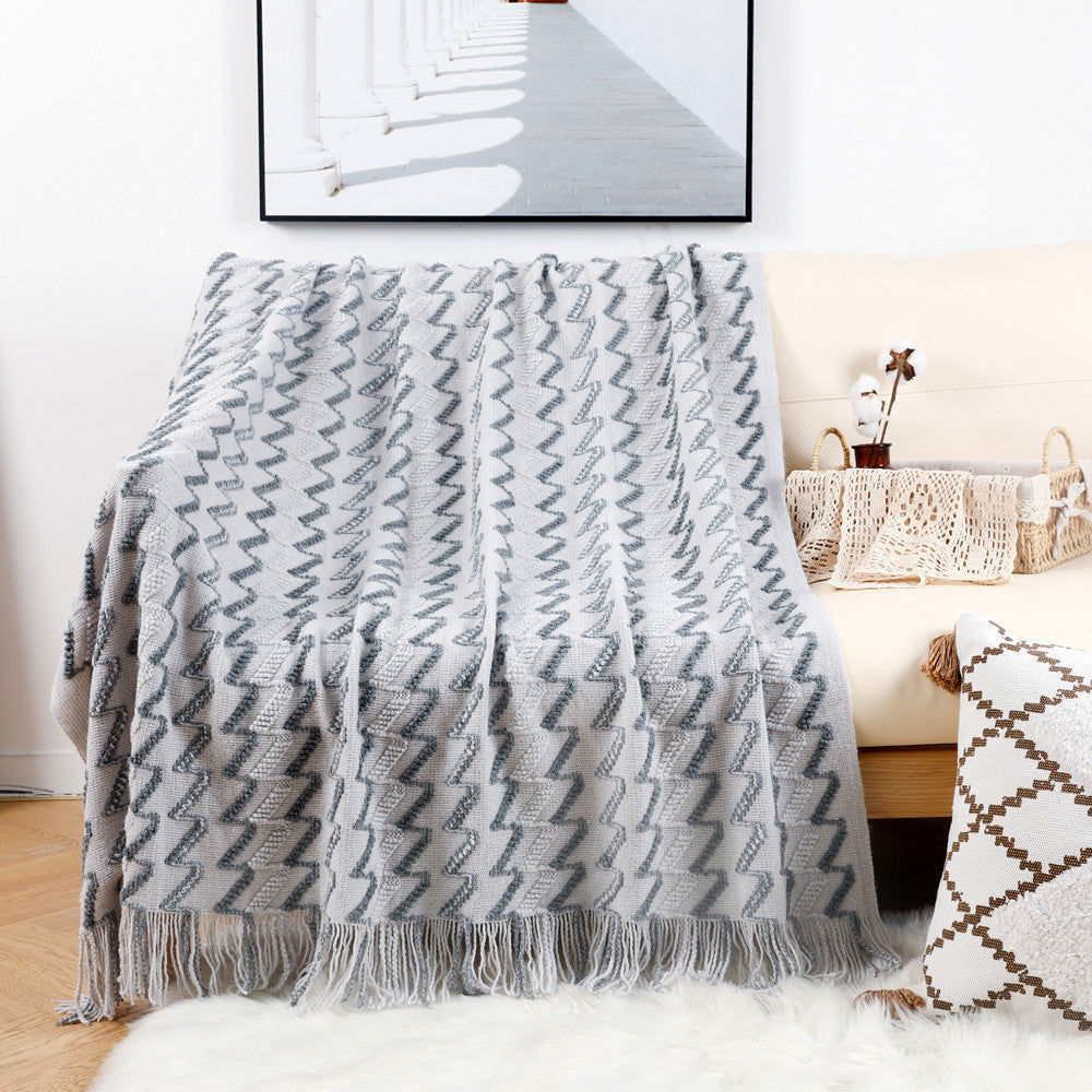 Unisex Decoratieve Werpdeken Zigzagpatroon 4