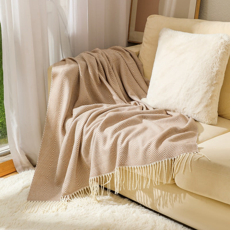 Unisex Deken Visgraatpatroon Comfortabel en Stijlvol 0
