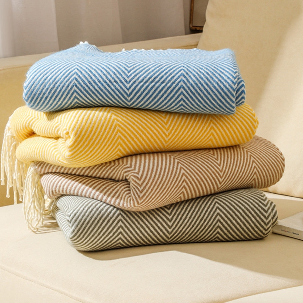 Unisex Deken Visgraatpatroon Comfortabel en Stijlvol 1
