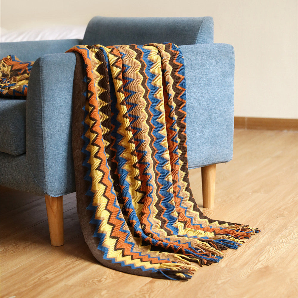 Unisex Deken Zigzagpatroon Comfortabel en Stijlvol 0