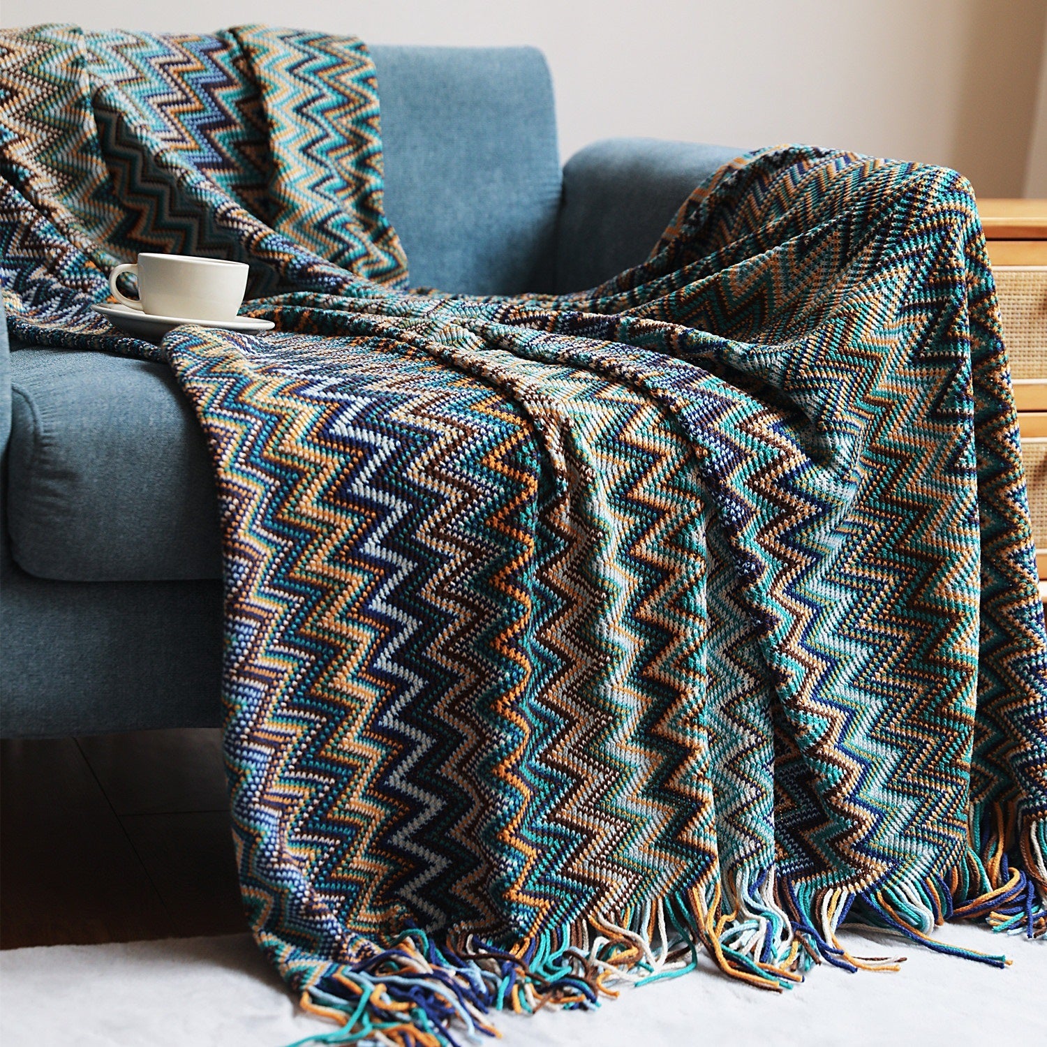 Unisex Deken Zigzagpatroon Comfortabel en Stijlvol 8