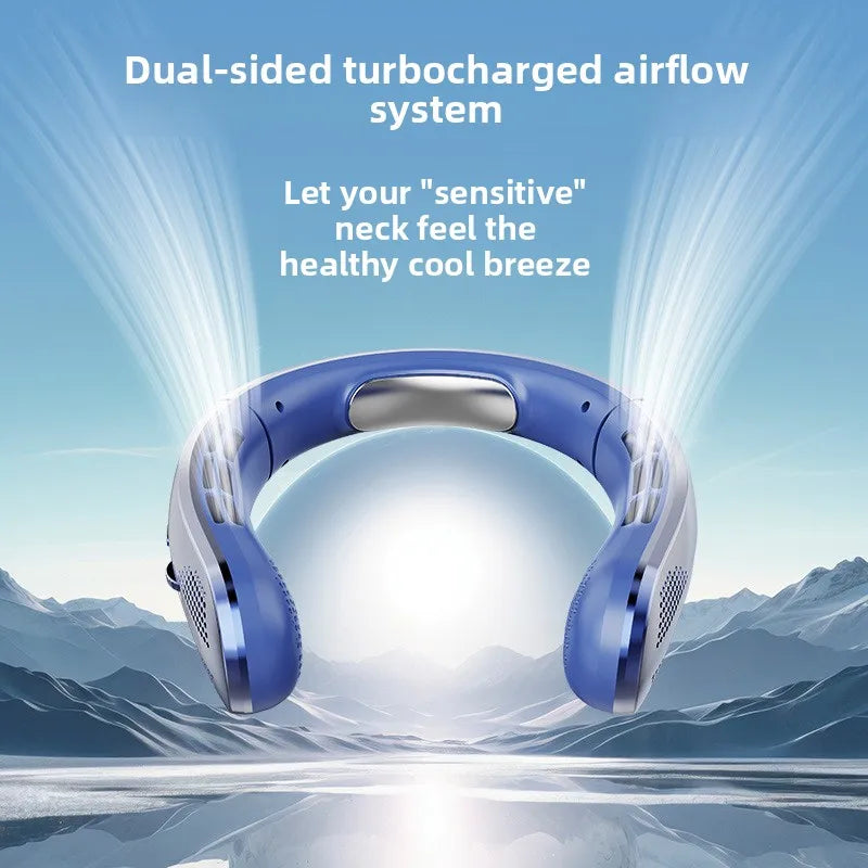 Unisex Draagbare Bladloze Nekventilator Met LED Display 4